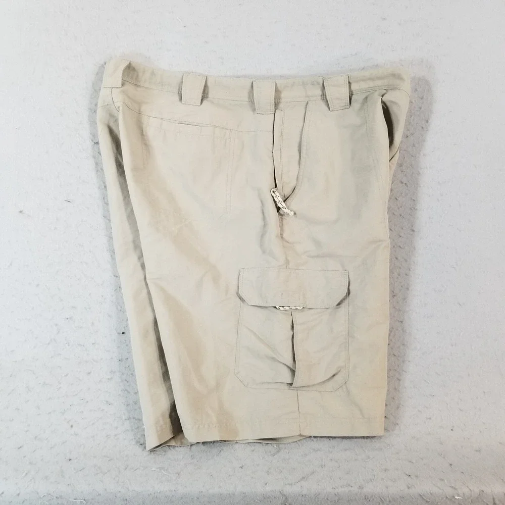 Wrangler Outdoor Cargo Shorts Mens 42x10 Beige‎ Nylon Hiking Utility